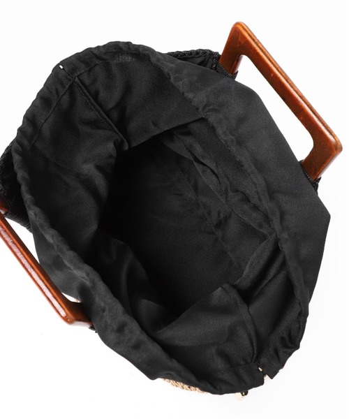 LE TALON（ルタロン）の「LE TALON ウッドハンドルペーパートート◆（トートバッグ・レディース・ブラック/ベージュ・FREE）」の8枚目の写真