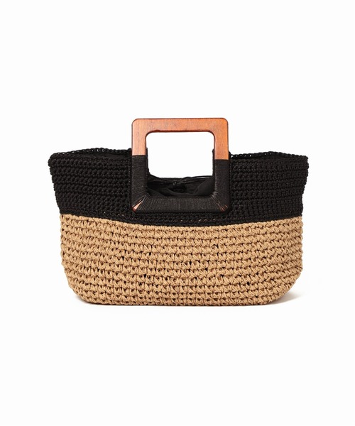 LE TALON（ルタロン）の「LE TALON ウッドハンドルペーパートート◆（トートバッグ・レディース・ブラック/ベージュ・FREE）」の11枚目の写真