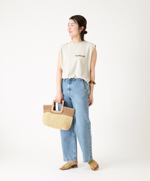 LE TALON（ルタロン）の「LE TALON ウッドハンドルペーパートート◆（トートバッグ・レディース・ブラック/ベージュ・FREE）」の15枚目の写真