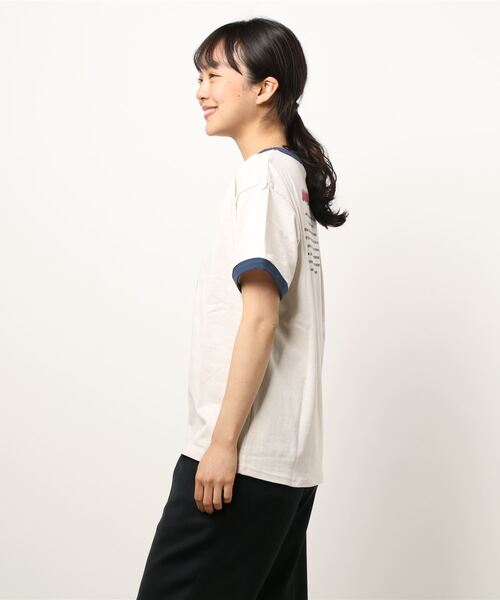 Disney(ディズニー)の「リンガーTシャツ(ミッキー/ミニー)(Tシャツ/カットソー・レディース・ネイビー/レッド・M/L)」の5枚目の写真