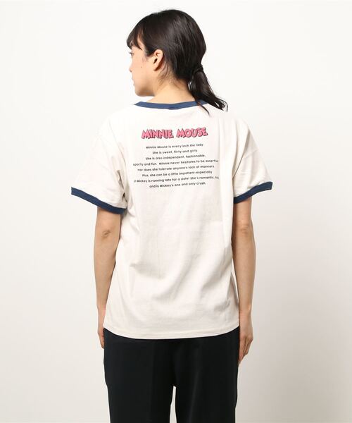 Disney(ディズニー)の「リンガーTシャツ(ミッキー/ミニー)(Tシャツ/カットソー・レディース・ネイビー/レッド・M/L)」の4枚目の写真