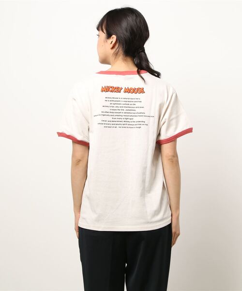 Disney(ディズニー)の「リンガーTシャツ(ミッキー/ミニー)(Tシャツ/カットソー・レディース・ネイビー/レッド・M/L)」の3枚目の写真