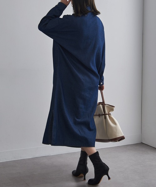 osharewalker ロング シャツワンピース レディース デニム