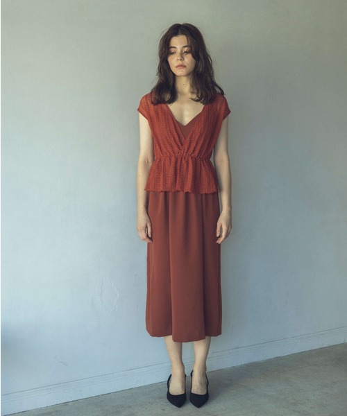 kaene（カエン）の「3wayビスチェワンピース（ドレス・レディース・ブラック/テラコッタ・38/36）」の6枚目の写真