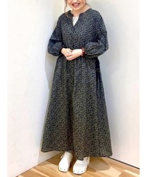 エスニックフラワーワンピース