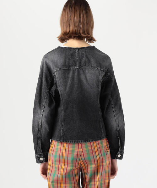 MACPHEE(マカフィー)の「コットンデニム ノーカラージャケット(デニムジャケット・レディース・ブラック/ブルー・36)」の8枚目の写真