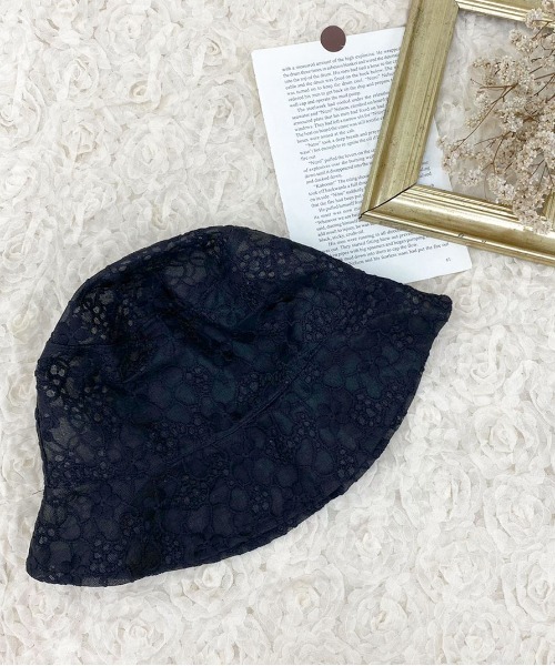 apres jour（アプレジュール）の「【apres jour×ARIAZ】レースバケットハット（ハット・レディース・ブラック/オフホワイト・FREE）」の3枚目の写真