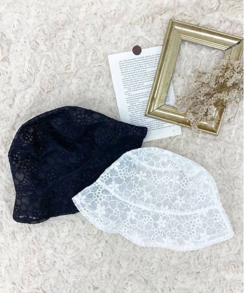 apres jour（アプレジュール）の「【apres jour×ARIAZ】レースバケットハット（ハット・レディース・ブラック/オフホワイト・FREE）」の4枚目の写真