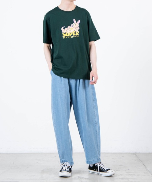 WEGO（ウィゴー）の「WEGO/キャラモチーフロゴプリント半袖Tシャツ（Tシャツ/カットソー・メンズ・オートミール/ダークグリーン・SMALL/X-LARGE/MEDIUM/LARGE）」の8枚目の写真