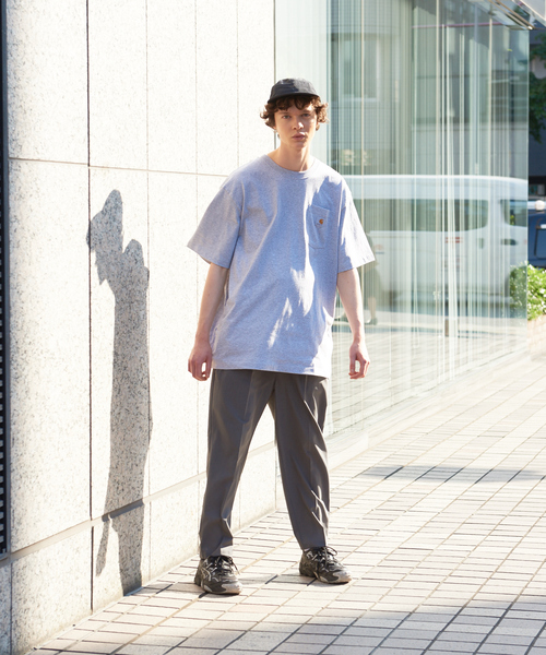 Carhartt（カーハート）の「【Carhartt / カーハート】 ロゴ ポケットTシャツ（Tシャツ/カットソー・メンズ・ホワイト/チャコールグレー/ブラック/ネイビー/グレー/ブルー/ボルドー・S/M/L/XL）」の9枚目の写真