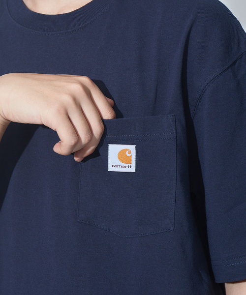 Carhartt（カーハート）の「【Carhartt / カーハート】 ロゴ ポケットTシャツ（Tシャツ/カットソー・メンズ・ホワイト/チャコールグレー/ブラック/ネイビー/グレー/ブルー/ボルドー・S/M/L/XL）」の18枚目の写真