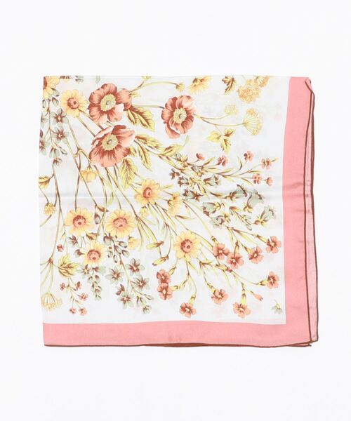 LE VERNIS（ル・ベルニ）の「LE VERNIS（ル・ベルニ）フラワーシルクスカーフ（バンダナ/スカーフ・レディース・ピンク/グリーン・FREE）」の2枚目の写真