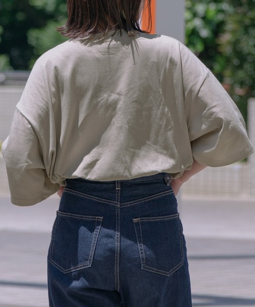 PairPair（ペアペア）の「ピスネーム付きヘンリーネックTシャツ（ユニセックス）（Tシャツ/カットソー・レディース・カーキ/ピンク/スミクロ/グレイッシュベージュ・MEDIUM/LARGE）」の11枚目の写真