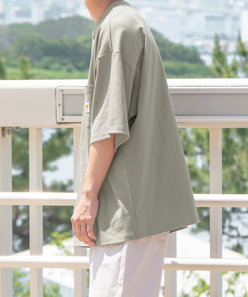 PairPair（ペアペア）の「ピスネーム付きヘンリーネックTシャツ（ユニセックス）（Tシャツ/カットソー・レディース・カーキ/ピンク/スミクロ/グレイッシュベージュ・MEDIUM/LARGE）」の19枚目の写真