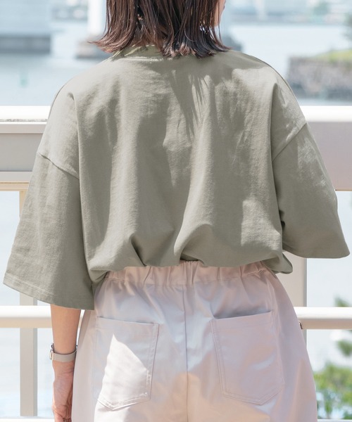 PairPair（ペアペア）の「ピスネーム付きヘンリーネックTシャツ（ユニセックス）（Tシャツ/カットソー・レディース・カーキ/ピンク/スミクロ/グレイッシュベージュ・MEDIUM/LARGE）」の16枚目の写真