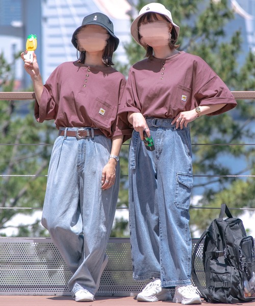 PairPair（ペアペア）の「ピスネーム付きヘンリーネックTシャツ（ユニセックス）（Tシャツ/カットソー・レディース・カーキ/ピンク/スミクロ/グレイッシュベージュ・MEDIUM/LARGE）」の21枚目の写真