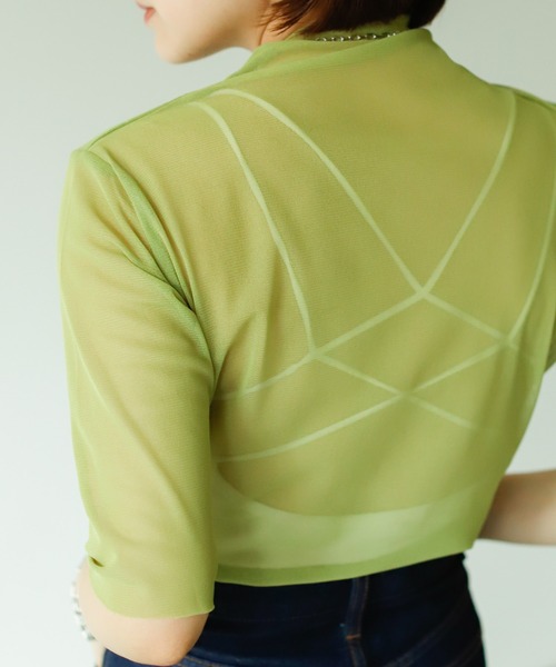 VACANCY（ヴァカンシー）の「ハーフスリーブシアートップス（Tシャツ/カットソー・レディース・ブラック/ブラウン/オレンジ/グリーン・FREE）」の11枚目の写真