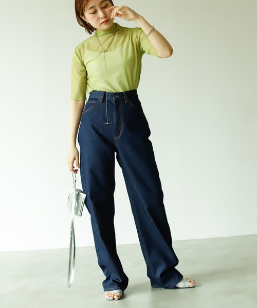 VACANCY（ヴァカンシー）の「ハーフスリーブシアートップス（Tシャツ/カットソー・レディース・ブラック/ブラウン/オレンジ/グリーン・FREE）」の14枚目の写真