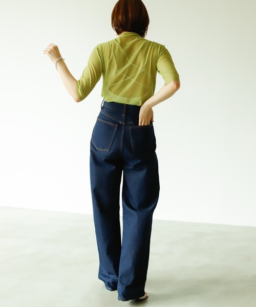 VACANCY（ヴァカンシー）の「ハーフスリーブシアートップス（Tシャツ/カットソー・レディース・ブラック/ブラウン/オレンジ/グリーン・FREE）」の16枚目の写真