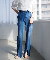 DISCOAT | リメイク風デニムセミフレアパンツ(デニムパンツ)