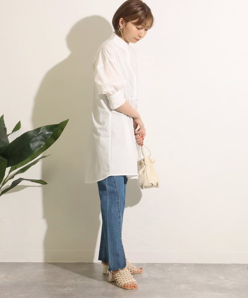 Factor=(ファクターイコール)の「フリル衿ハイネックブラウス(シャツ/ブラウス・レディース・ブラック/オフホワイト・FREE)」の6枚目の写真