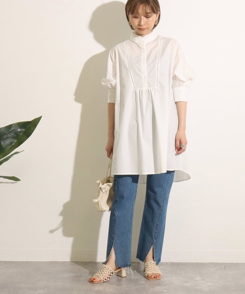 Factor=(ファクターイコール)の「フリル衿ハイネックブラウス(シャツ/ブラウス・レディース・ブラック/オフホワイト・FREE)」の5枚目の写真