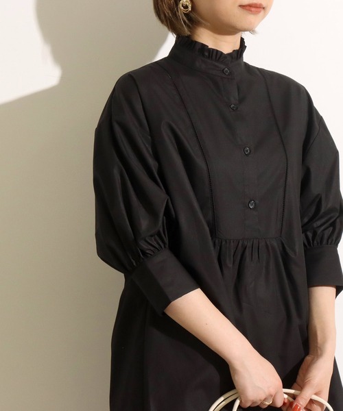 Factor=(ファクターイコール)の「フリル衿ハイネックブラウス(シャツ/ブラウス・レディース・ブラック/オフホワイト・FREE)」の16枚目の写真