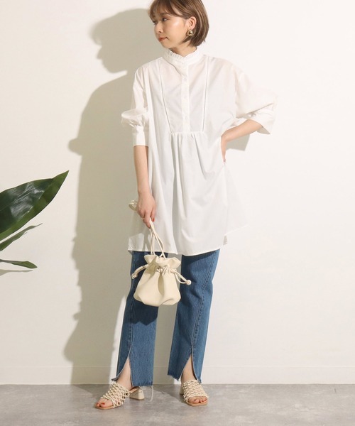 Factor=(ファクターイコール)の「フリル衿ハイネックブラウス(シャツ/ブラウス・レディース・ブラック/オフホワイト・FREE)」の19枚目の写真