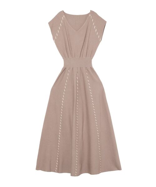 LAGUNAMOON（ラグナムーン）の「ハンドステッチノースリーブニットワンピース（ワンピース・レディース・ライトグレー/ブラック/パープル・SMALL/MEDIUM）」の9枚目の写真