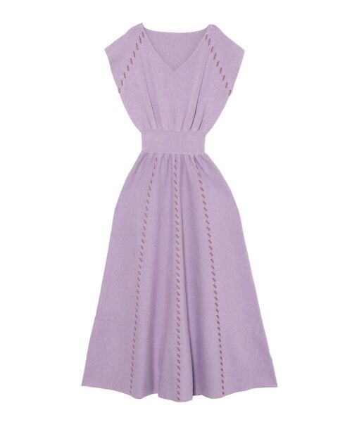 LAGUNAMOON（ラグナムーン）の「ハンドステッチノースリーブニットワンピース（ワンピース・レディース・ライトグレー/ブラック/パープル・SMALL/MEDIUM）」の13枚目の写真