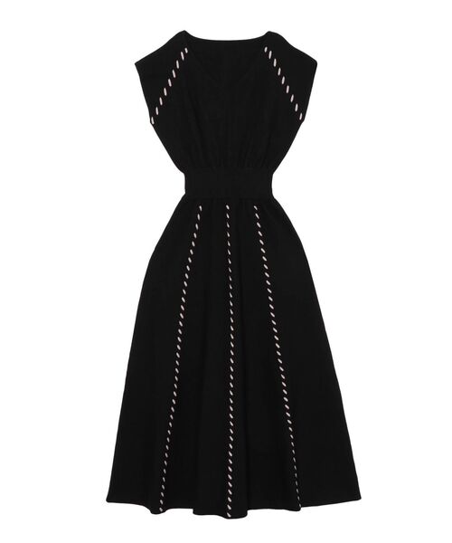 LAGUNAMOON（ラグナムーン）の「ハンドステッチノースリーブニットワンピース（ワンピース・レディース・ライトグレー/ブラック/パープル・SMALL/MEDIUM）」の14枚目の写真