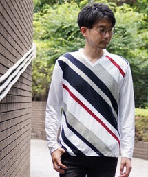 HIDEAWAYS NICOLE | アラカルト配色切替Vネックプルオーバー(Tシャツ/カットソー)