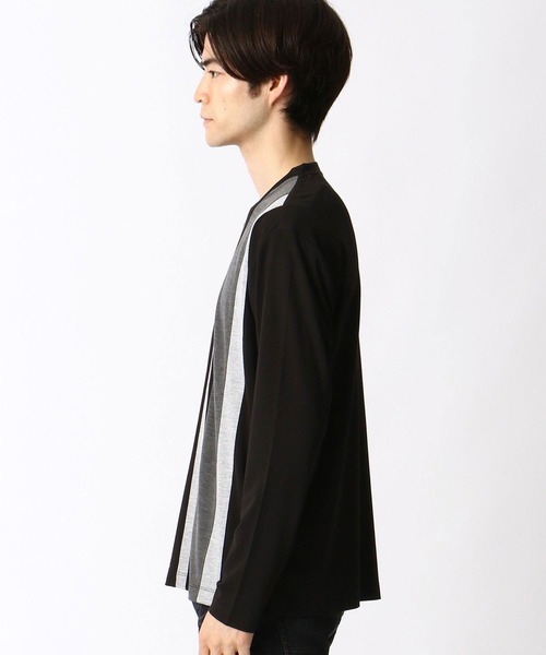 HIDEAWAYS NICOLE（ハイダウェイニコル）の「アラカルト配色切替Vネックプルオーバー（Tシャツ/カットソー・メンズ・ホワイト/ホワイト系その他/ブラック/ブラック系その他/ネイビー・MEDIUM/LARGE/X-LARGE）」の12枚目の写真