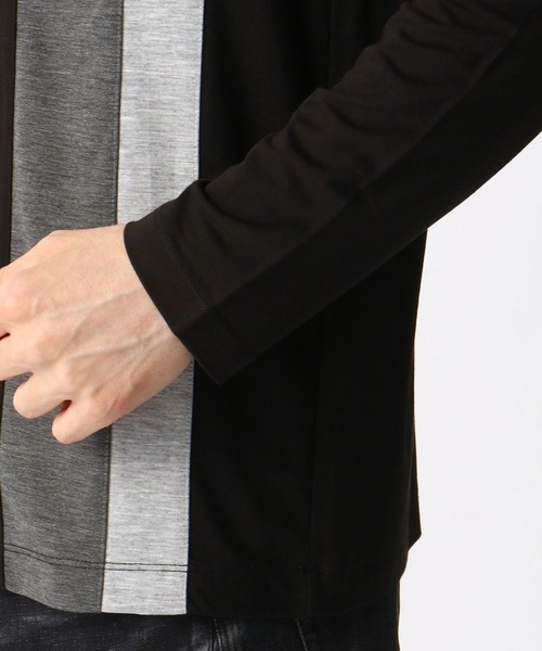 HIDEAWAYS NICOLE（ハイダウェイニコル）の「アラカルト配色切替Vネックプルオーバー（Tシャツ/カットソー・メンズ・ホワイト/ホワイト系その他/ブラック/ブラック系その他/ネイビー・MEDIUM/LARGE/X-LARGE）」の14枚目の写真