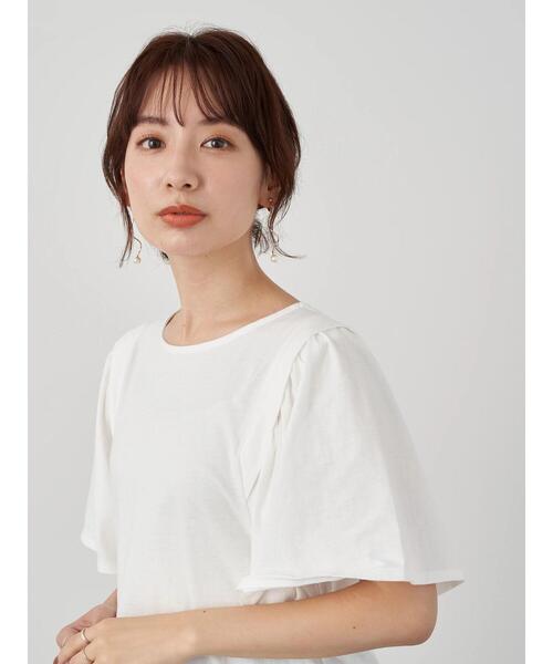 earth music&ecology（アースミュージックアンドエコロジー）の「きれい見えカットソー(袖ひら) ＊（Tシャツ/カットソー・レディース・ピンクベージュ/オフホワイト/ブラック/ミント・FREE）」の22枚目の写真