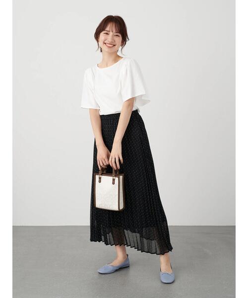 earth music&ecology（アースミュージックアンドエコロジー）の「きれい見えカットソー(袖ひら) ＊（Tシャツ/カットソー・レディース・ピンクベージュ/オフホワイト/ブラック/ミント・FREE）」の18枚目の写真