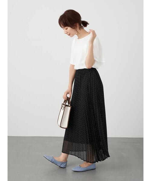 earth music&ecology（アースミュージックアンドエコロジー）の「きれい見えカットソー(袖ひら) ＊（Tシャツ/カットソー・レディース・ピンクベージュ/オフホワイト/ブラック/ミント・FREE）」の20枚目の写真