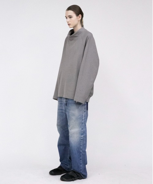 VOAAOV（ヴォアーブ）の「【VOAAOV】 pile shape knitted H/N sweater（スウェット・メンズ・チャコールグレー/グレー/ベージュ/グリーン・1/2）」の13枚目の写真