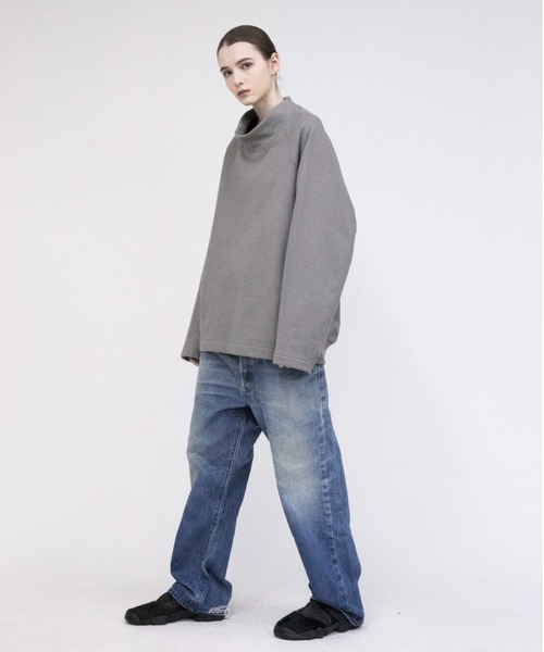VOAAOV（ヴォアーブ）の「【VOAAOV】 pile shape knitted H/N sweater（スウェット・メンズ・チャコールグレー/グレー/ベージュ/グリーン・1/2）」の15枚目の写真