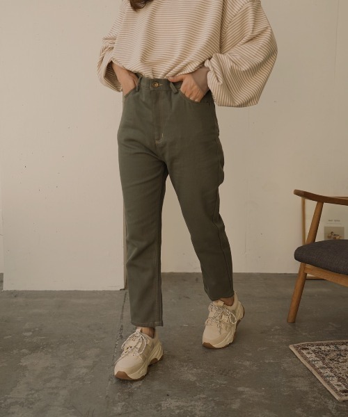 moi tytto（モイテュット）の「アンクルステッチ パンツ（その他パンツ・レディース・カーキ/ベージュ・SMALL/MEDIUM）」の2枚目の写真