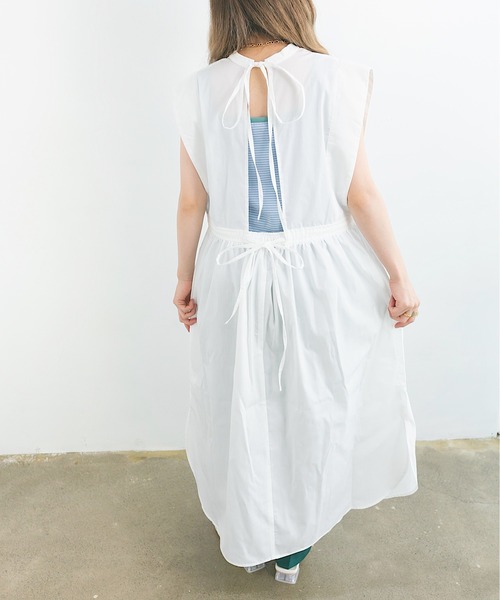 nemne store(ネンネストア)の「ふわふわ浮かぶノースリリボンワンピース(ワンピース・レディース・ベージュ/オフホワイト/モカ・フリー)」の5枚目の写真