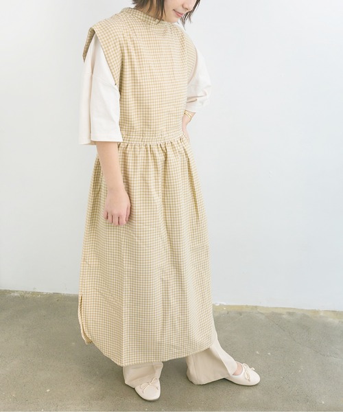 nemne store(ネンネストア)の「ふわふわ浮かぶノースリリボンワンピース(ワンピース・レディース・ベージュ/オフホワイト/モカ・フリー)」の6枚目の写真