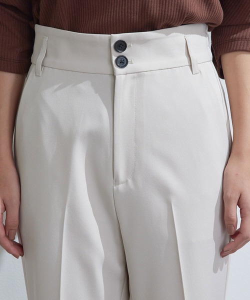 vis-`a-vis（ビサビ）の「【WEB限定】美シルエットハイウエストカラーフレアパンツ【洗濯機可】（スラックス・レディース・ピンク/キナリ/グリーン/レンガ/ブラック/ダークブラウン・S/M/L/SS）」の14枚目の写真