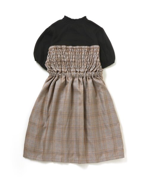 algy（アルジー）の「チェックドッキングワンピ（ワンピース・キッズ・ベージュ/ブラック・XX-SMALL/X-SMALL/MEDIUM/SMALL）」の18枚目の写真