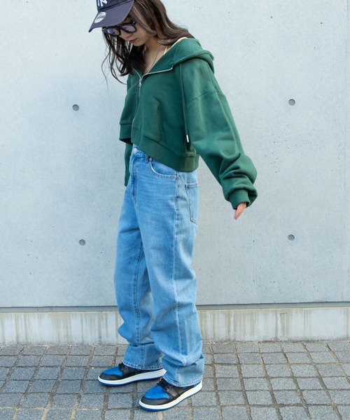 WEGO（ウィゴー）の「WEGO/ショートジップパーカー（パーカー・レディース・ブルー/ダークグリーン/オートミール/ホワイト/ブラック/パープル/グリーン/その他1/その他2・FREE）」の19枚目の写真