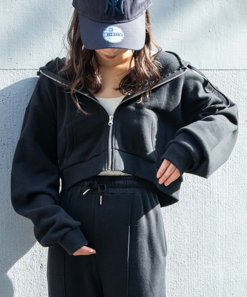 WEGO（ウィゴー）の「WEGO/ショートジップパーカー（パーカー・レディース・ブルー/ダークグリーン/オートミール/ホワイト/ブラック/パープル/グリーン/その他1/その他2・FREE）」の15枚目の写真