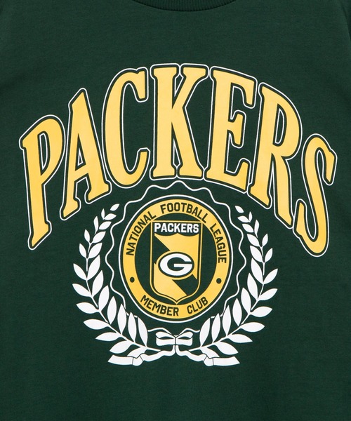 NFL(ナショナルフットボールリーグ )の「∴WEGO/NFL別注 ヘビーウエイトビックシルエットロンT(Tシャツ/カットソー・メンズ・ダークグリーン/杢グレー・MEDIUM/LARGE)」の4枚目の写真