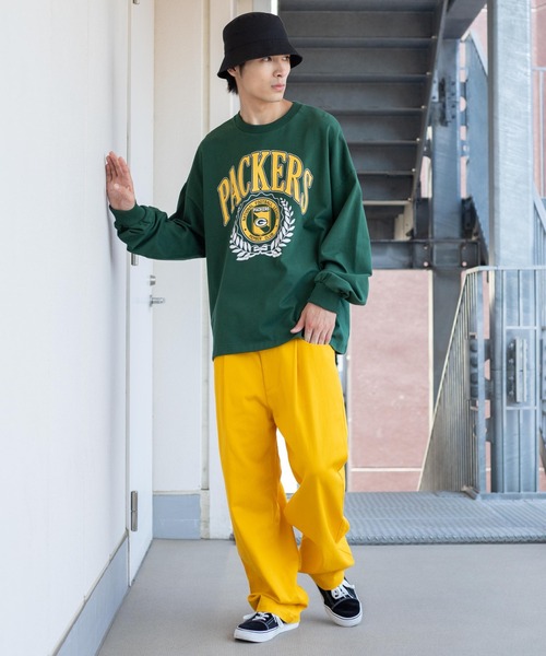 NFL(ナショナルフットボールリーグ )の「∴WEGO/NFL別注 ヘビーウエイトビックシルエットロンT(Tシャツ/カットソー・メンズ・ダークグリーン/杢グレー・MEDIUM/LARGE)」の12枚目の写真