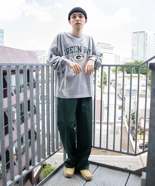 NFL(ナショナルフットボールリーグ )の「∴WEGO/NFL別注 ヘビーウエイトビックシルエットロンT(Tシャツ/カットソー・メンズ・ダークグリーン/杢グレー・MEDIUM/LARGE)」の9枚目の写真