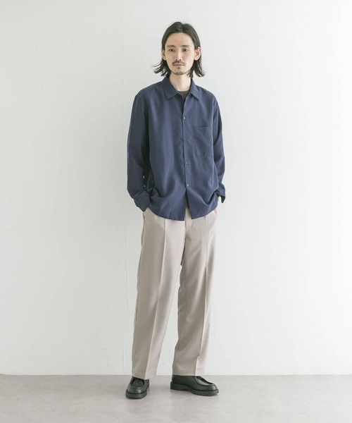 URBAN RESEARCH（アーバンリサーチ）の「パウダーポプリンボックスシャツ（シャツ/ブラウス・メンズ・ネイビー/カーキ/ブラウン/ライトグレー・MEDIUM/LARGE）」の5枚目の写真